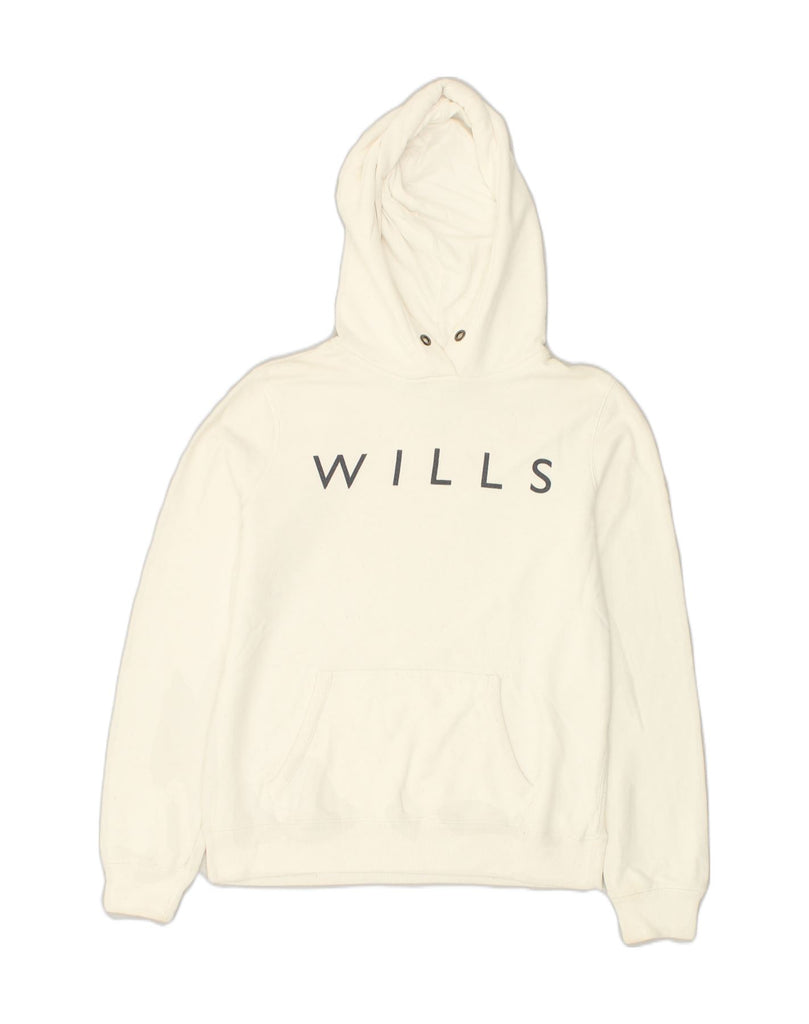 JACK WILLS Womens Oversized Graphic Hoodie Jumper UK 10 Small  White | Vintage Jack Wills | Thrift | Second-Hand Jack Wills | Used Clothing | Messina Hembry 