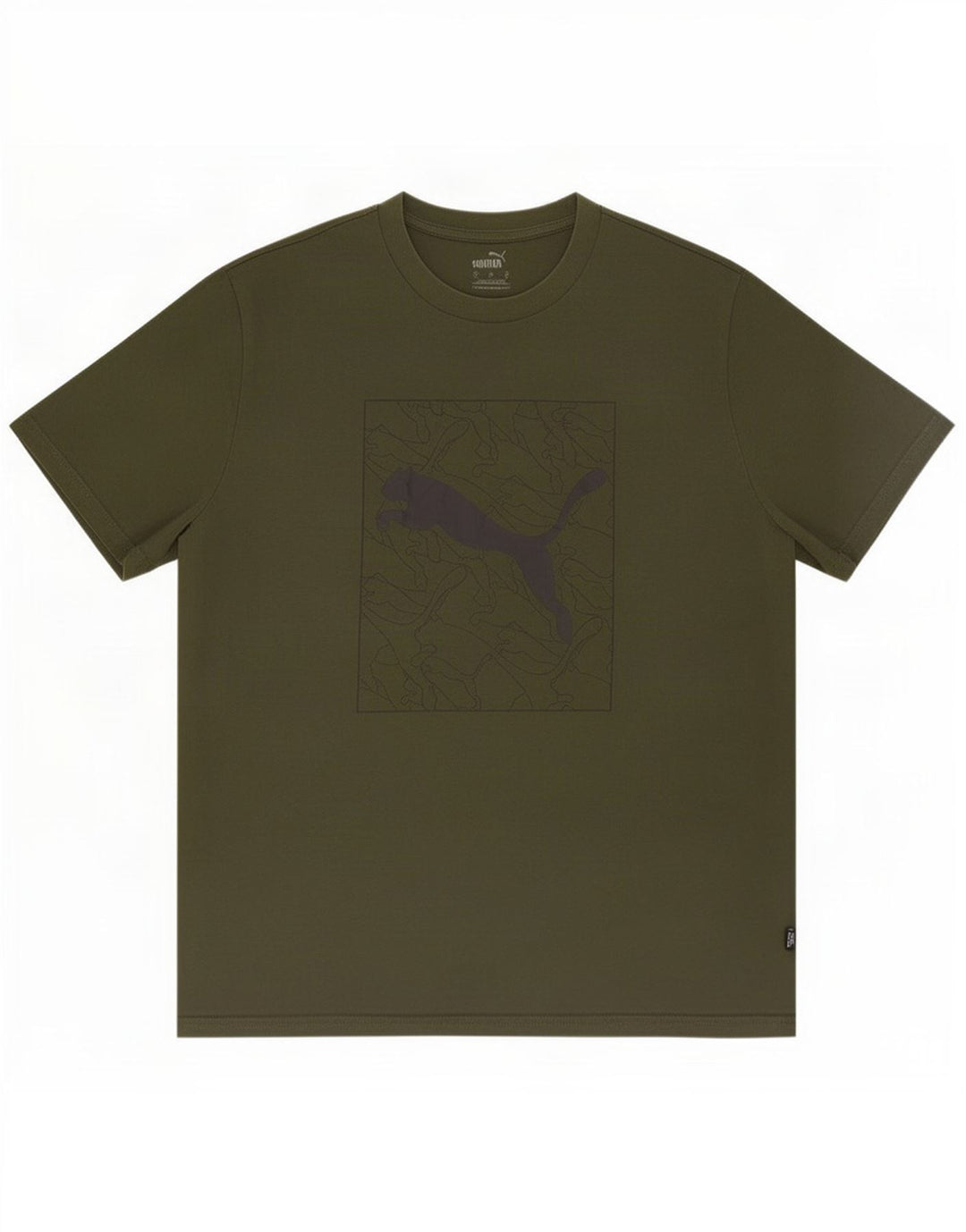 Puma Mens Graphic T-Shirt Top Large Khaki