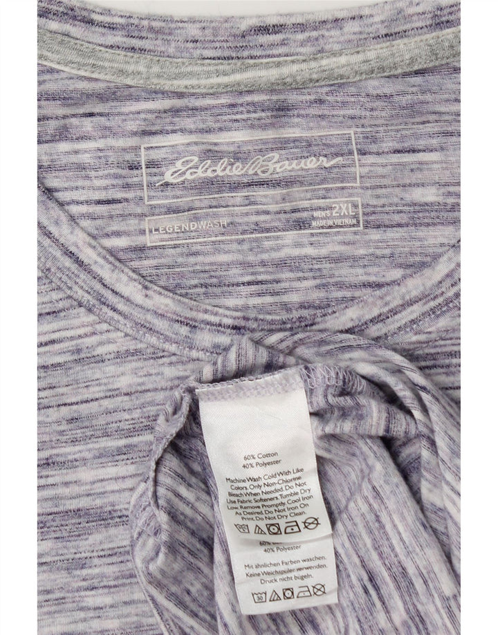 EDDIE BAUER Mens T-Shirt Top 2XL Purple Flecked Cotton