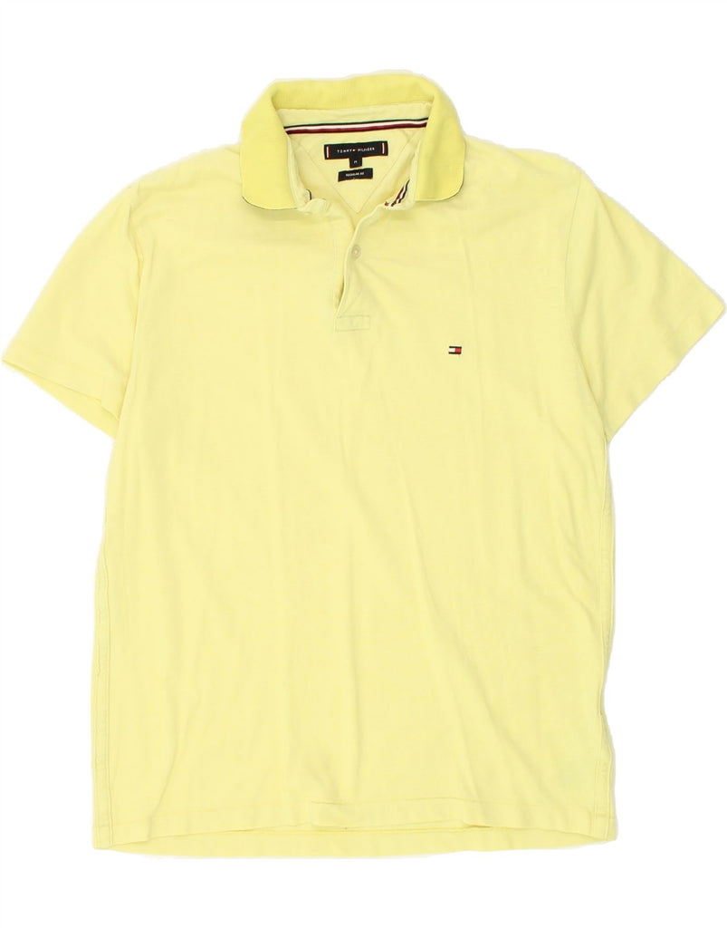 TOMMY HILFIGER Mens Regular Fit Polo Shirt Medium Yellow Cotton | Vintage Tommy Hilfiger | Thrift | Second-Hand Tommy Hilfiger | Used Clothing | Messina Hembry 