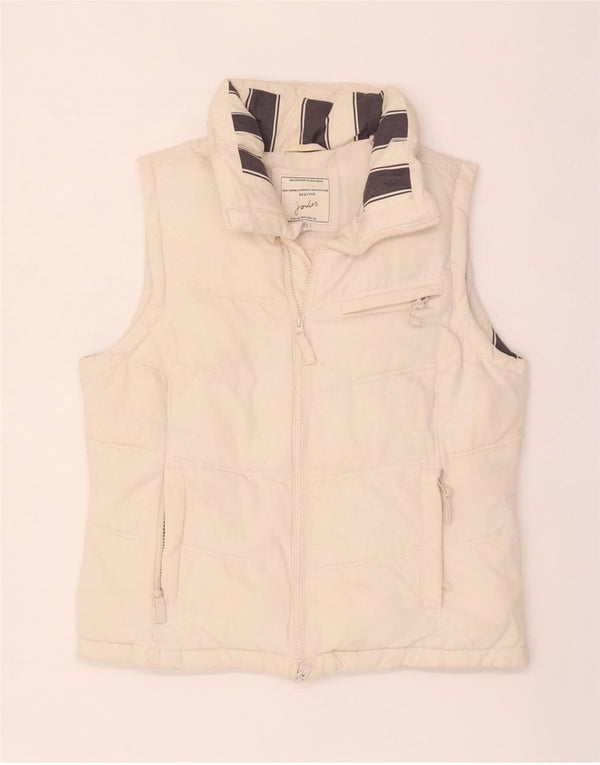 Joules Womens Padded Gilet UK 14 Large Off White Cotton