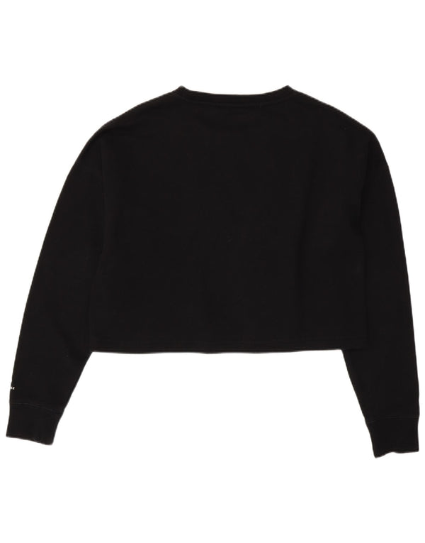 Converse Womens Oversized Crop Graphic Sweatshirt Jumper UK 14 Medium Black
