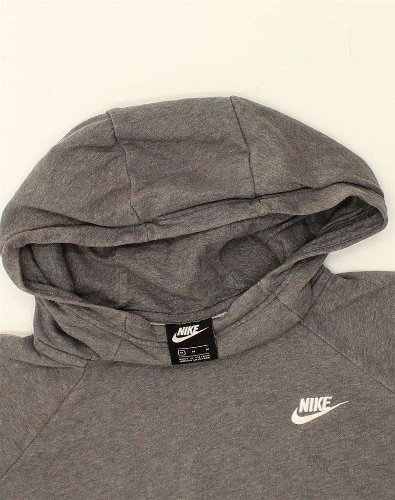 NIKE Womens Hoodie Jumper UK 14 Medium Grey Cotton | Vintage Nike | Thrift | Second-Hand Nike | Used Clothing | Messina Hembry 