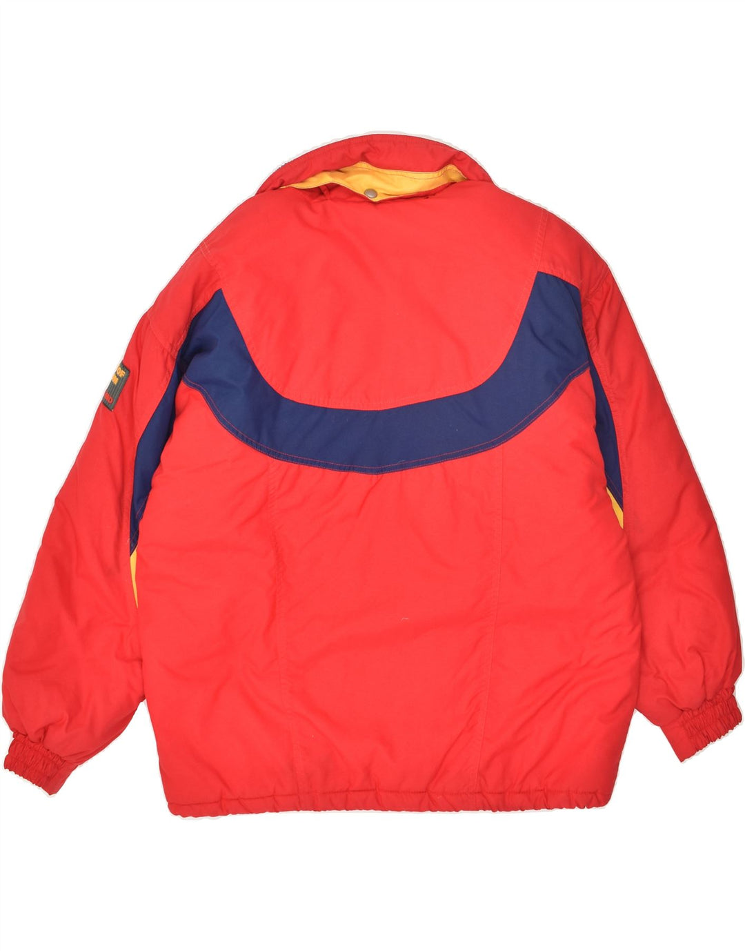 ASTROLABIO Womens Hooded Windbreaker Jacket EU 42 Large Red Colourblock | Vintage Astrolabio | Thrift | Second-Hand Astrolabio | Used Clothing | Messina Hembry 