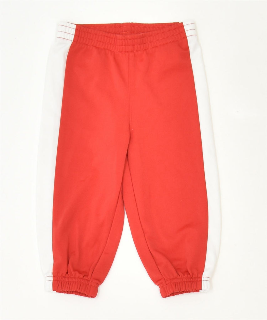 PUMA Boys Tracksuit Trousers 9-12 Months Red Colourblock Polyester Sports | Vintage | Thrift | Second-Hand | Used Clothing | Messina Hembry 