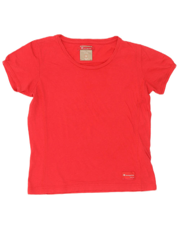 Champion Womens Easy Fit T-Shirt Top UK 12 Medium Red Cotton