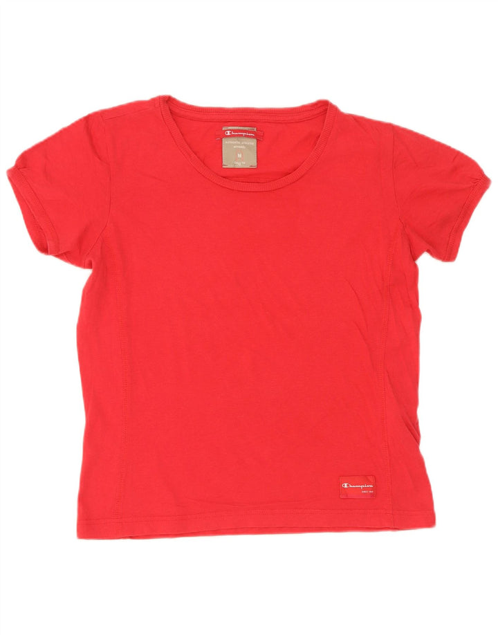 Champion Womens Easy Fit T-Shirt Top UK 12 Medium Red Cotton