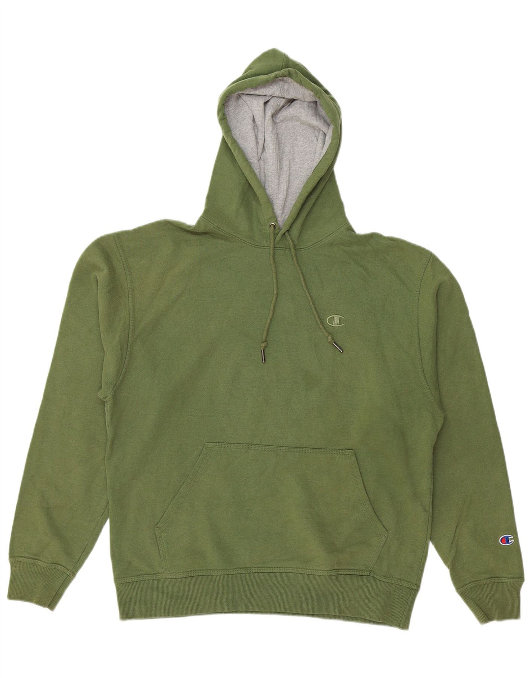 CHAMPION Mens Hoodie Jumper Medium Green Cotton