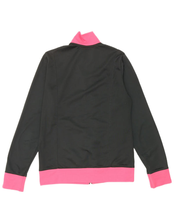 Lotto Womens Tracksuit Top Jacket UK 12 Medium Black Colourblock Polyester