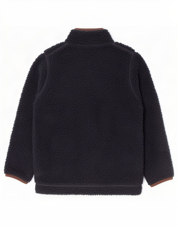 Napapijri Boys Graphic Zip Neck Fleece Jumper 5-6 Years Navy Blue Polyester