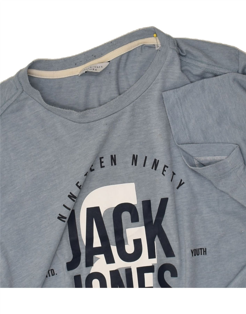 JACK & JONES Mens Graphic T-Shirt Top Large Blue Cotton | Vintage Jack & Jones | Thrift | Second-Hand Jack & Jones | Used Clothing | Messina Hembry 