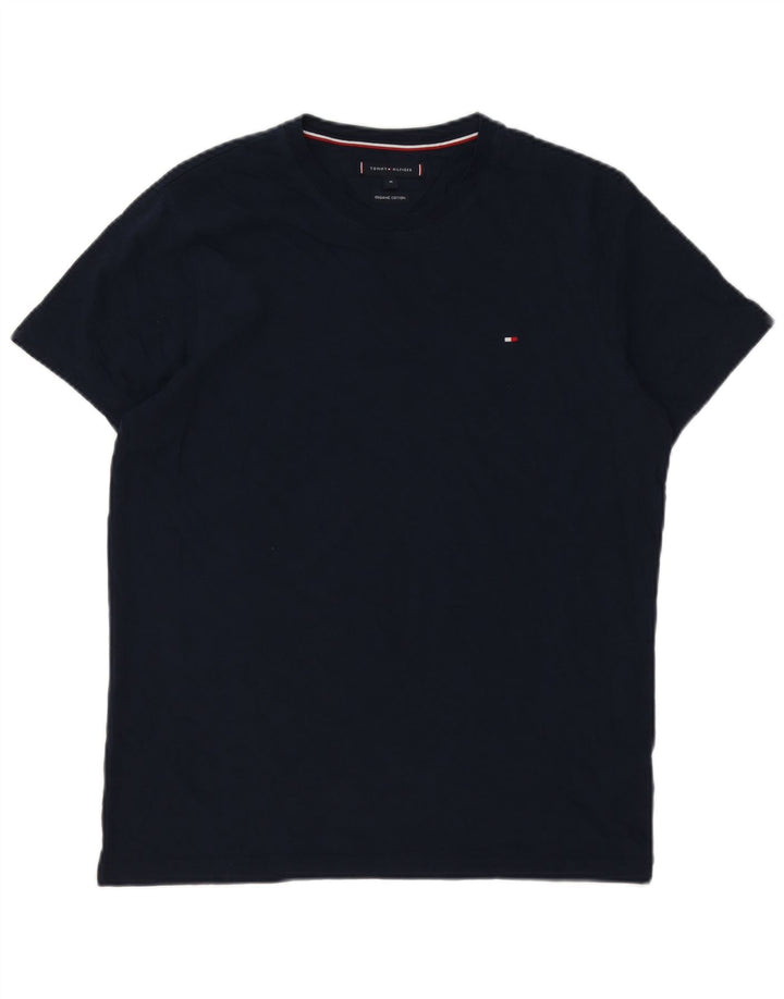 Tommy Hilfiger Mens T-Shirt Top Medium Navy Blue Cotton