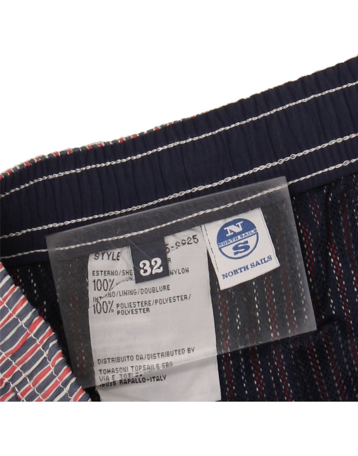 NORTH SAILS Mens Swimming Shorts Medium Red Striped Nylon Vintage North Sails and Second-Hand North Sails from Messina Hembry 