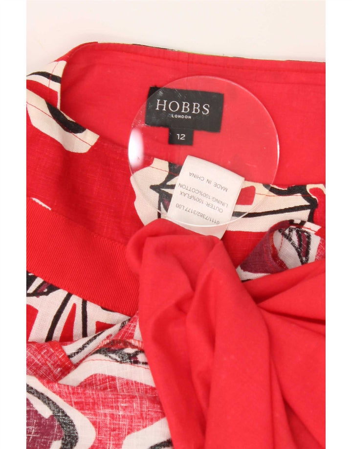 Hobbs Womens Graphic A-Line Skirt UK 12 Medium W32 Red Flax