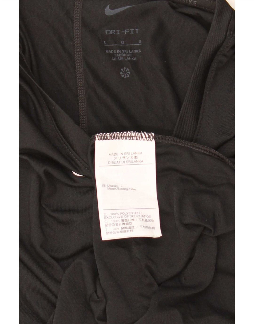 Nike Womens Dri Fit Top Long Sleeve UK 16 Large Black Polyester