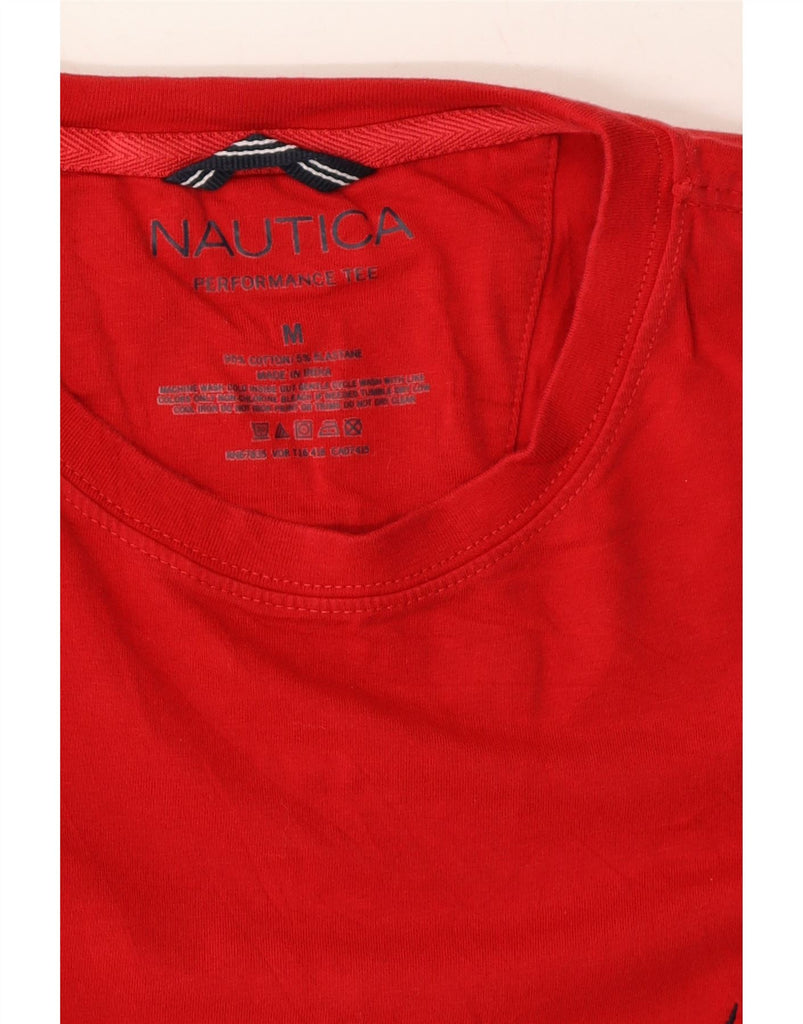 NAUTICA Mens Performance T-Shirt Top Medium Red Cotton Vintage Nautica and Second-Hand Nautica from Messina Hembry 