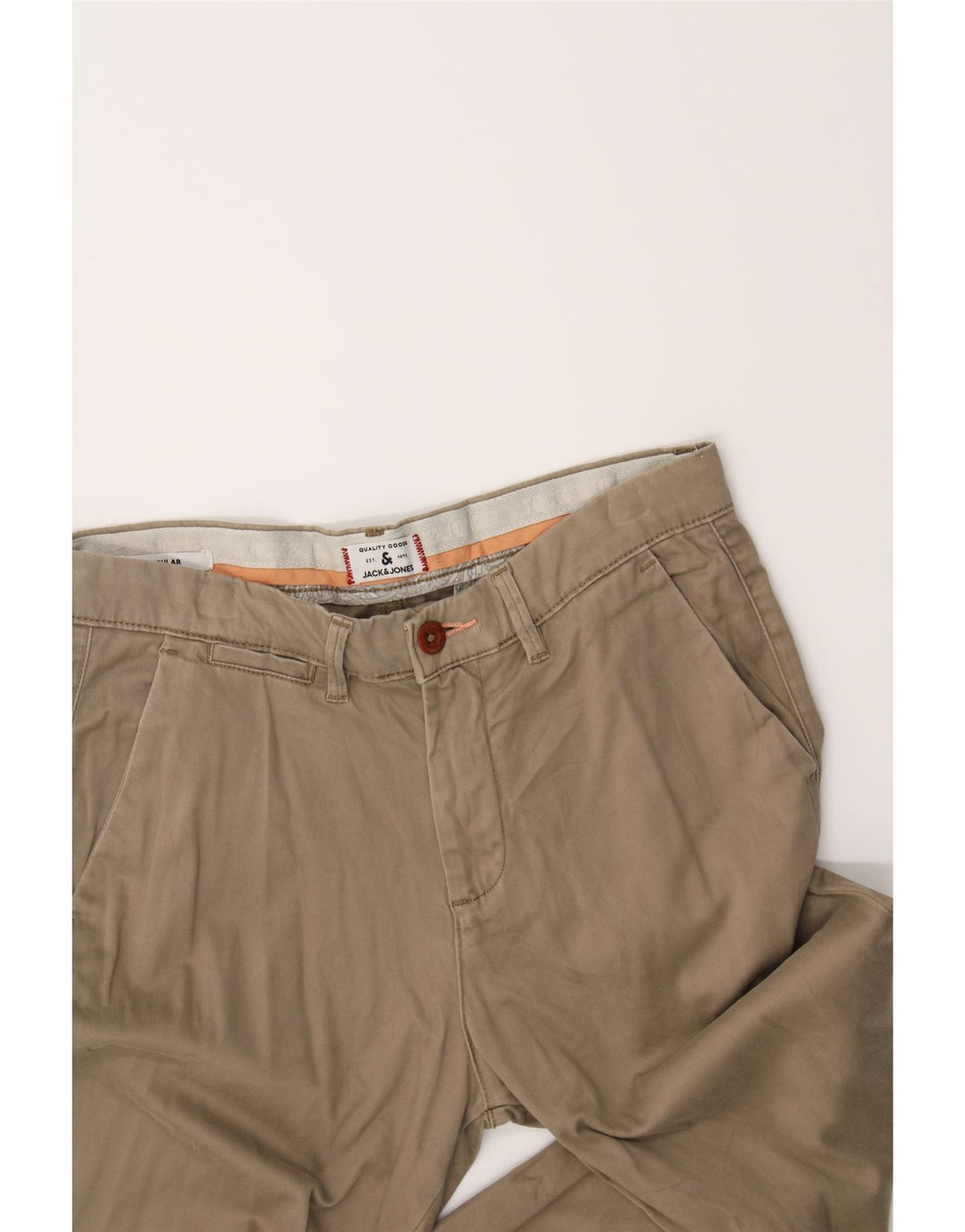 JACK & JONES Mens Slim Chino Trousers W30 L30 Brown Cotton Vintage Jack & Jones and Second-Hand Jack & Jones from Messina Hembry 