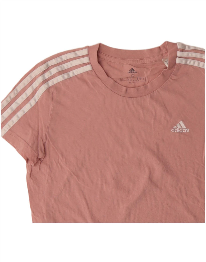 ADIDAS Womens T-Shirt Top UK 8/10 Small Pink Cotton