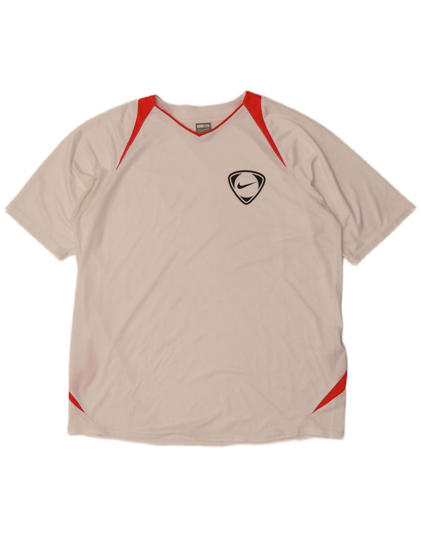Nike Mens T-Shirt Top UK 47/48 2XL White Colourblock Polyester