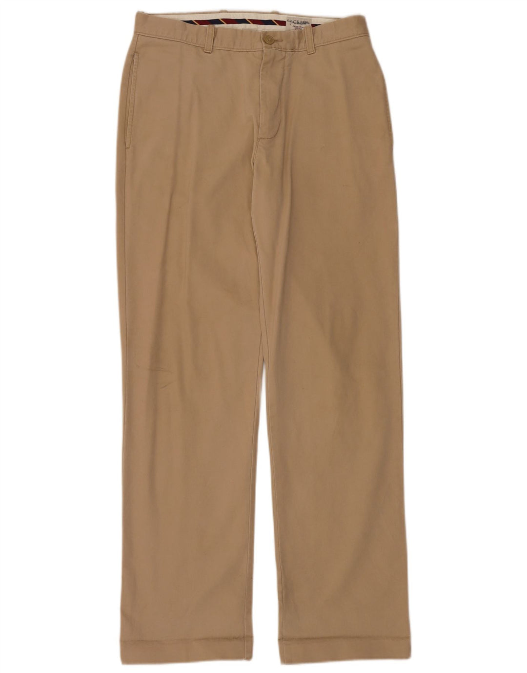 J. CREW Mens Straight Chino Trousers W31 L34  Beige Cotton