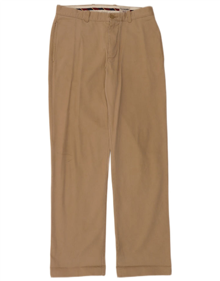 J. CREW Mens Straight Chino Trousers W31 L34  Beige Cotton