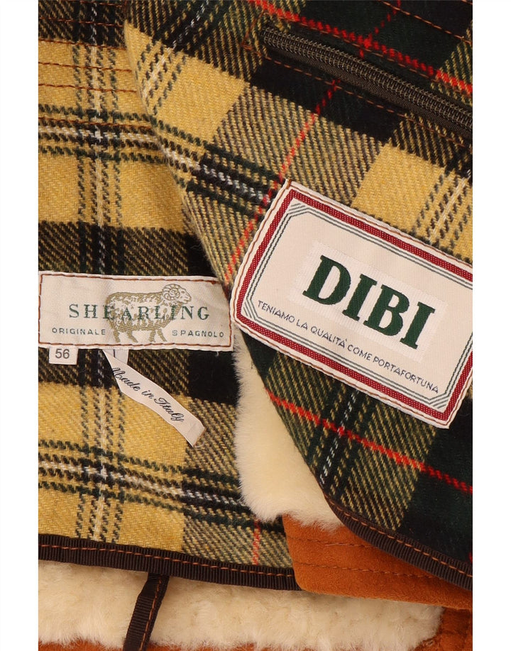 Dibi Mens Shearling Jacket IT 56 3XL Brown Shearling