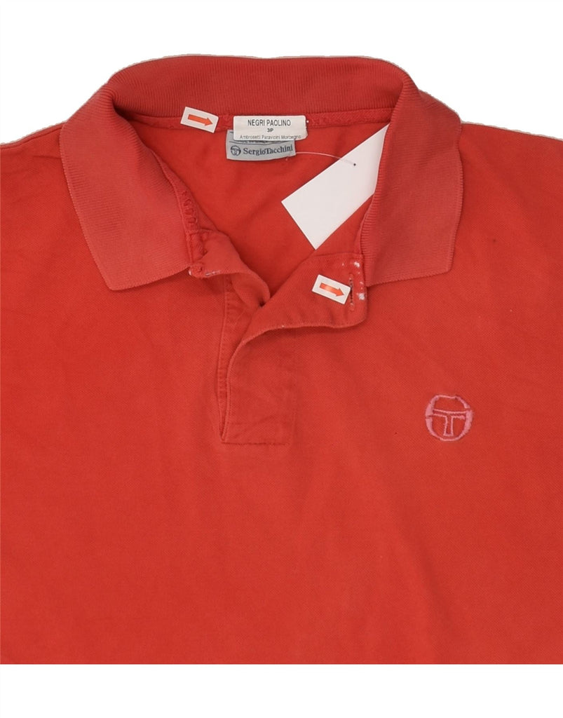 SERGIO TACCHINI Mens Polo Shirt Large Red Cotton Vintage Sergio Tacchini and Second-Hand Sergio Tacchini from Messina Hembry 