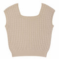 VINTAGE Womens Crop Vest Tank Top UK 14 Medium Off White
