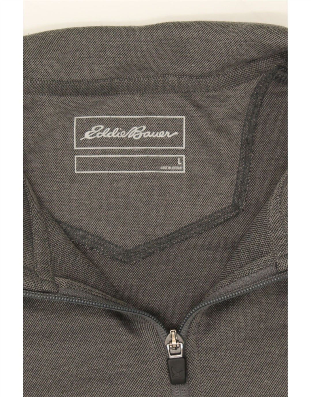 EDDIE BAUER Mens Zip Neck Pullover Tracksuit Top Large Grey Polyester Vintage Eddie Bauer and Second-Hand Eddie Bauer from Messina Hembry 