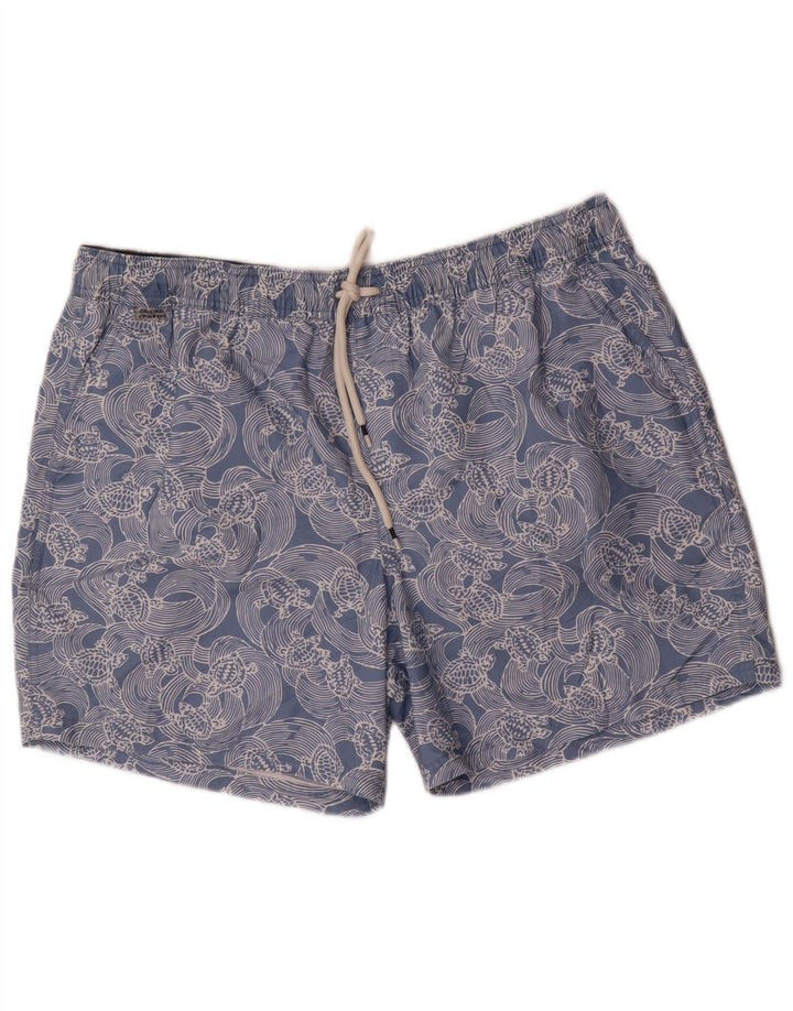 Marks & Spencer Mens Abstract Pattern Swimming Shorts XL  Blue Polyester