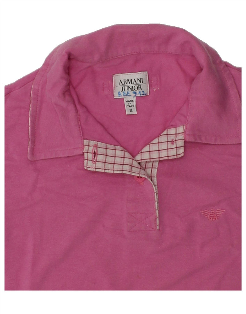 ARMANI JUNIOR Girls Sleeveless Polo Shirt 4-5 Years Pink Cotton | Vintage Armani Junior | Thrift | Second-Hand Armani Junior | Used Clothing | Messina Hembry 