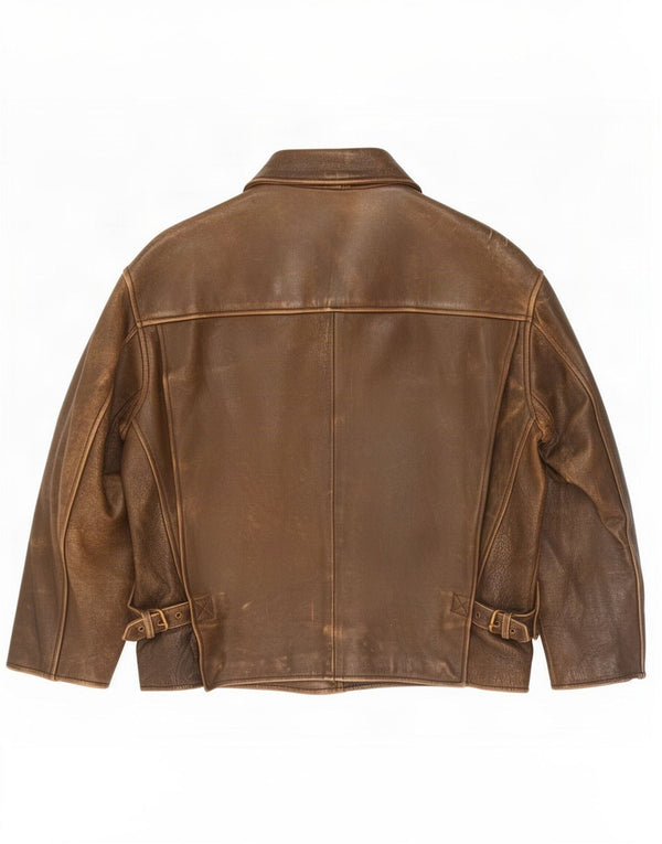 Vintage Mens Leather Jacket UK 42 XL Brown