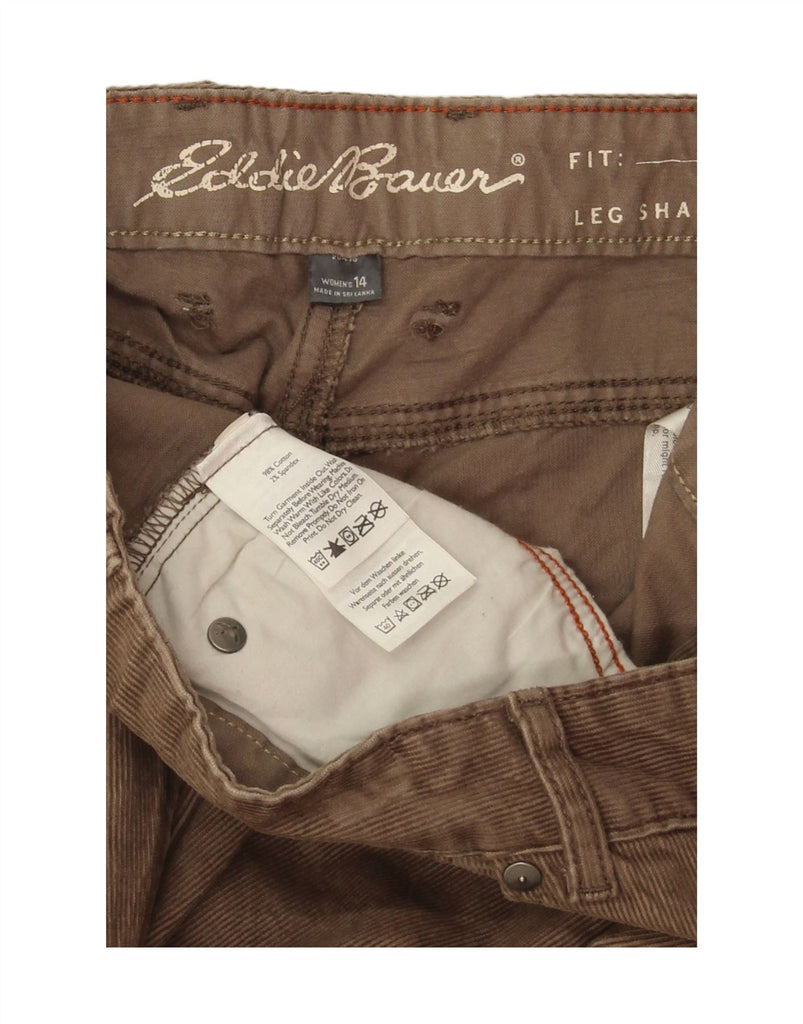 EDDIE BAUER Womens Slightly Curvy Corduroy Trousers US 14 XL W36 L32 Brown Vintage Eddie Bauer and Second-Hand Eddie Bauer from Messina Hembry 