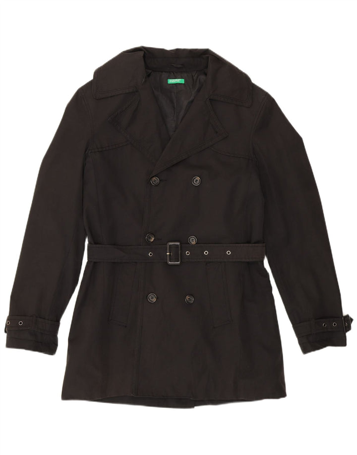 Benetton Mens Trench Coat IT 46 Large Black