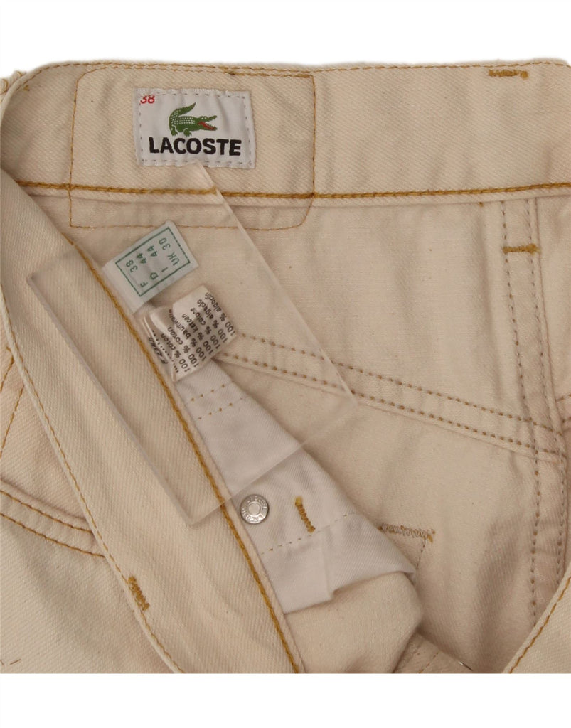 LACOSTE Mens Straight Casual Trousers Size 38 Small W30 L31 Beige Cotton Vintage Lacoste and Second-Hand Lacoste from Messina Hembry 