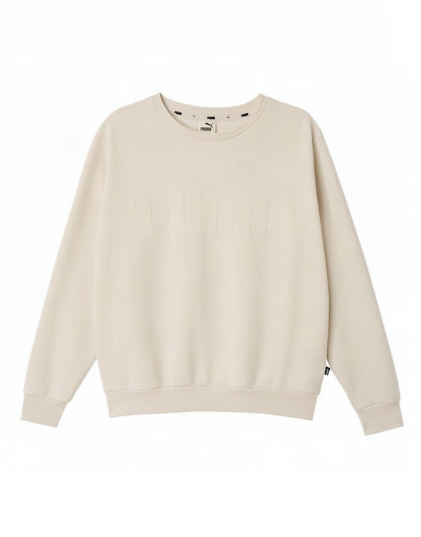 Puma Womens Graphic Sweatshirt Jumper UK 16 Large White Cotton