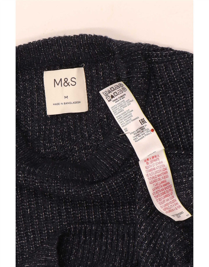 Marks & Spencer Mens Crew Neck Jumper Sweater Medium Navy Blue Flecked