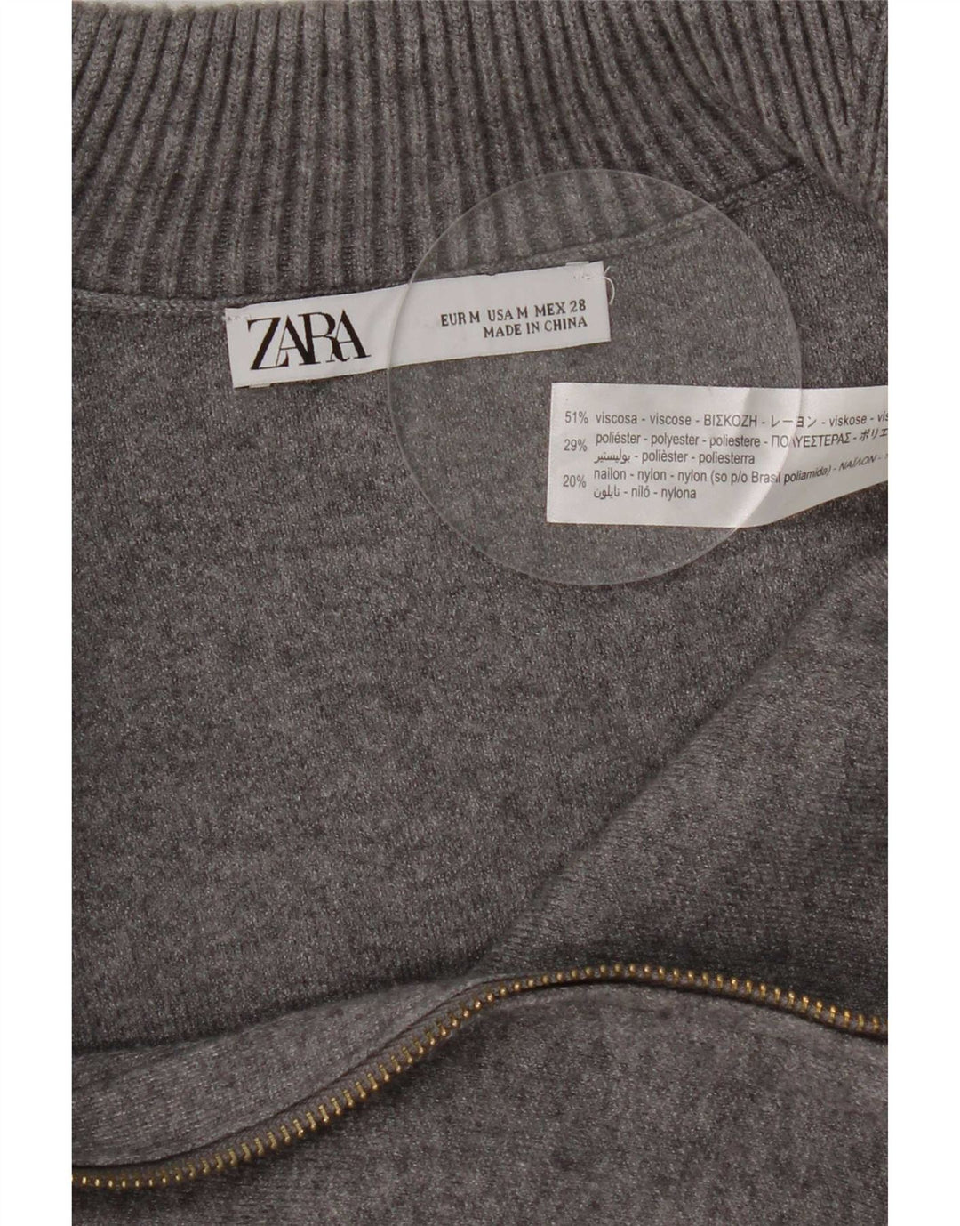 Zara Womens Cardigan Sweater UK 12 Medium Grey Viscose