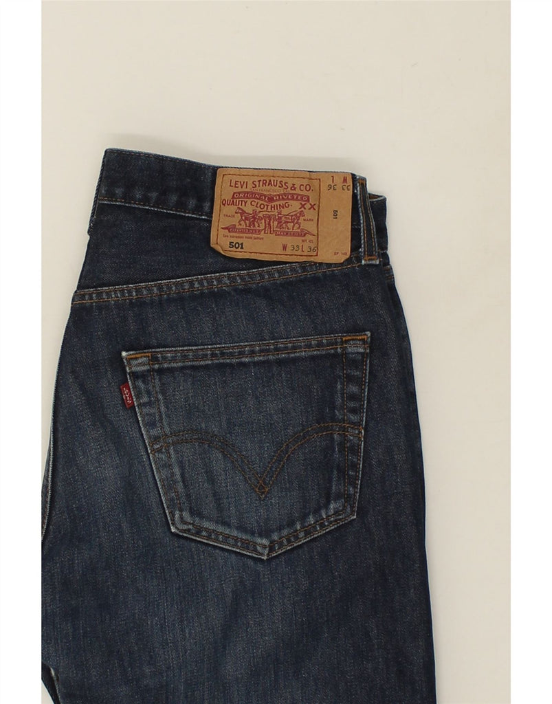 LEVI'S Mens 501 Straight Jeans W33 L31 Navy Blue Cotton | Vintage Levi's | Thrift | Second-Hand Levi's | Used Clothing | Messina Hembry 