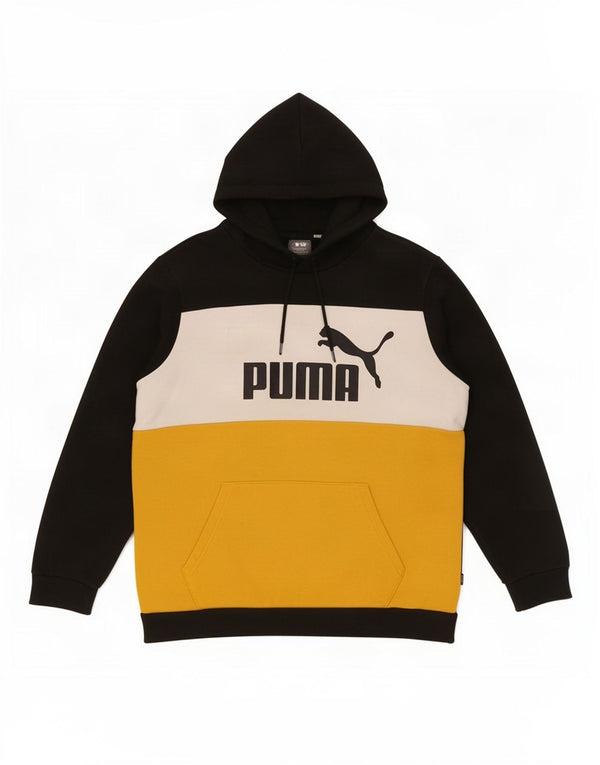 Puma Mens Hoodie Jumper Medium Black Colourblock Cotton