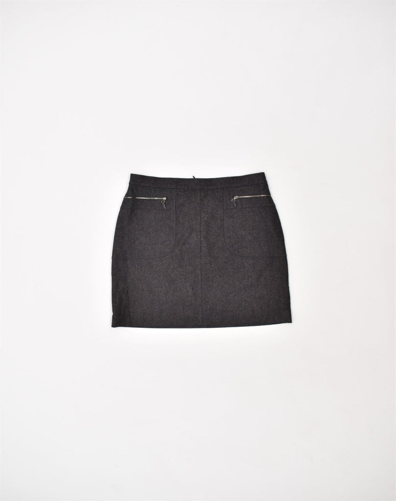 GUNEX Womens Mini Skirt IT 42 Medium W28 Grey Wool | Vintage | Thrift | Second-Hand | Used Clothing | Messina Hembry 