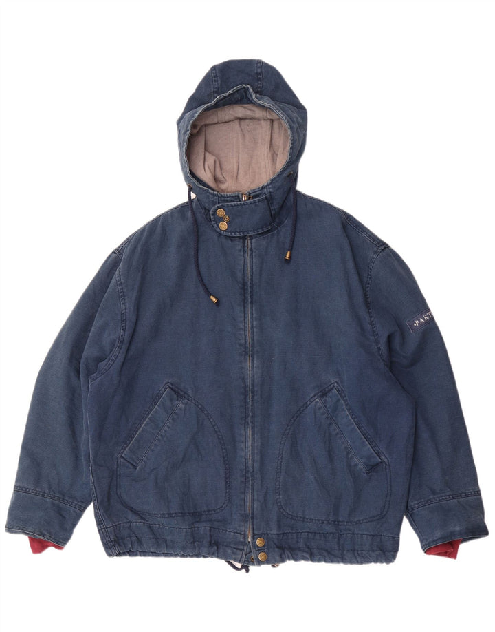 Part Two Mens Hooded Loose Fit Bomber Jacket UK 36 Small Blue
