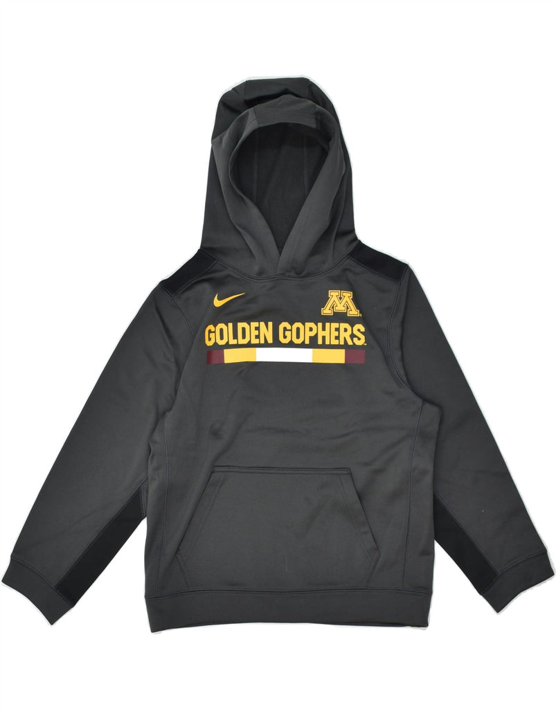 NIKE Boys Golden Gophers Graphic Hoodie Jumper 10-11 Years Medium Grey | Vintage Nike | Thrift | Second-Hand Nike | Used Clothing | Messina Hembry 