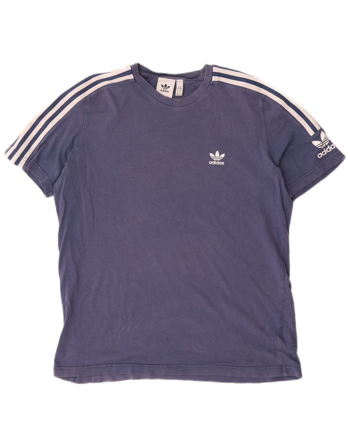 Adidas Mens Graphic T-Shirt Top Medium Blue Cotton