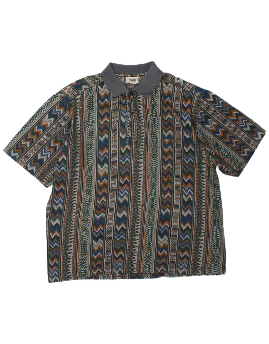 Mango Mens Polo Shirt XL Multicoloured Geometric