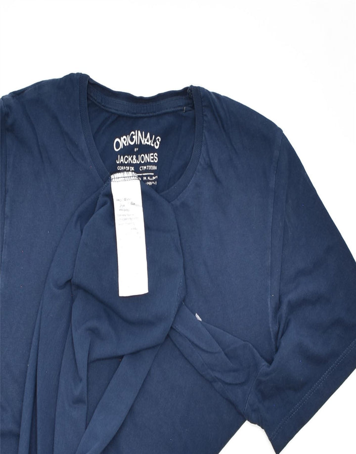 JACK & JONES Mens Graphic T-Shirt Top Small Navy Blue Cotton | Vintage | Thrift | Second-Hand | Used Clothing | Messina Hembry 