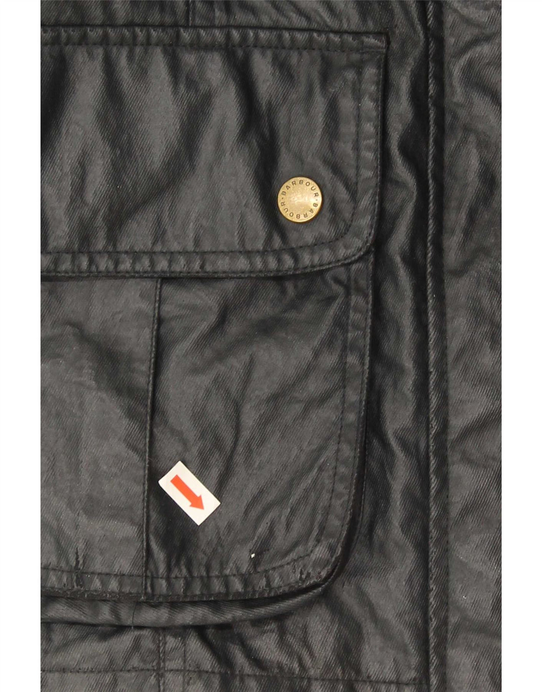 Barbour Womens Faux Leather Military Jacket UK 14 Large Black Polyester
