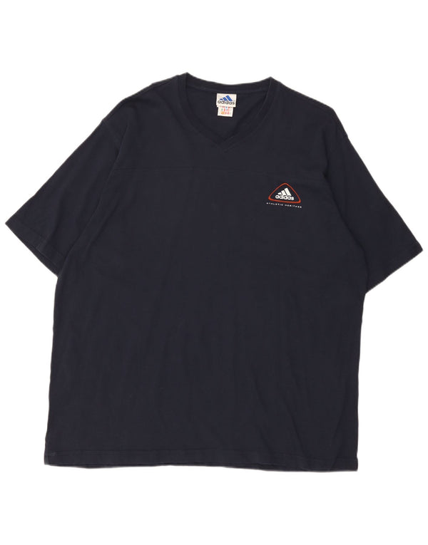 Adidas Mens T-Shirt Top XL Navy Blue Cotton