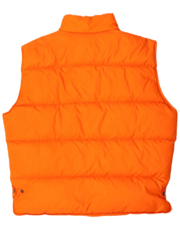 Vintage Mens Padded Gilet UK 42 XL Orange Nylon