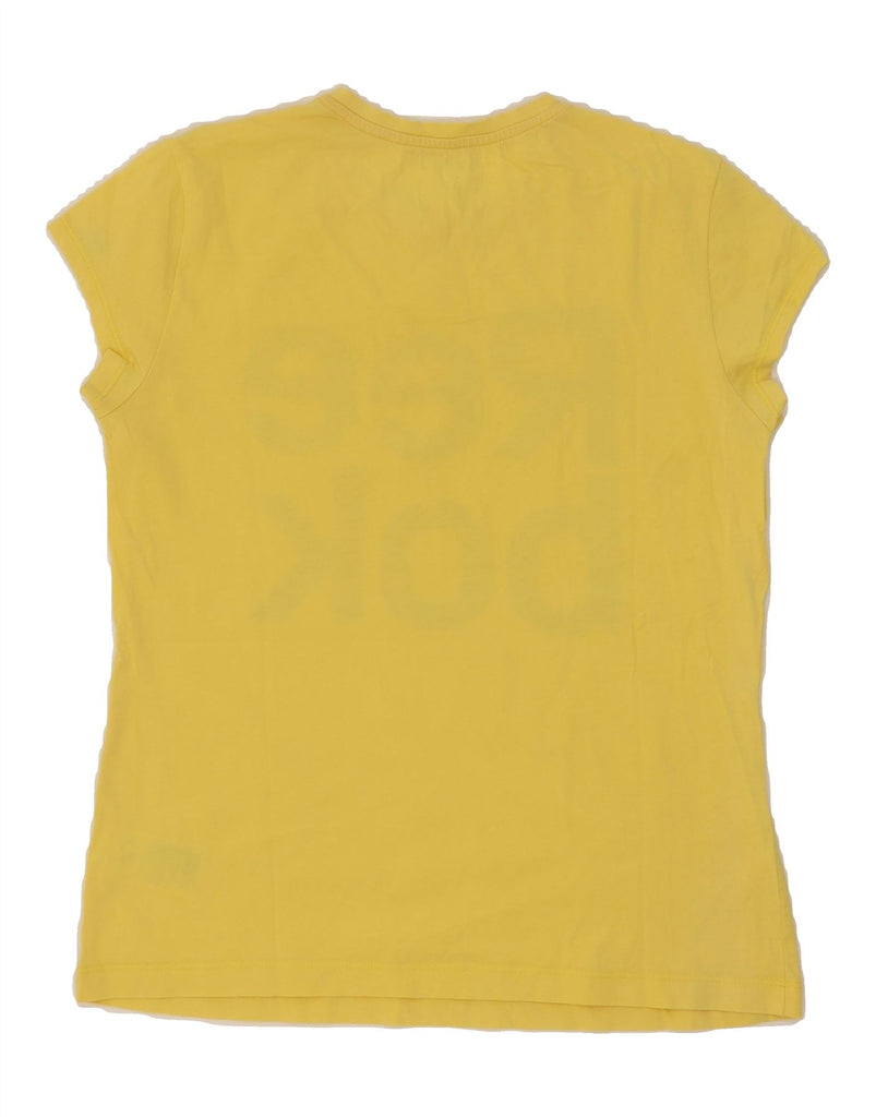 REEBOK Womens Graphic T-Shirt Top UK 14 Large Yellow Cotton Vintage Reebok and Second-Hand Reebok from Messina Hembry 